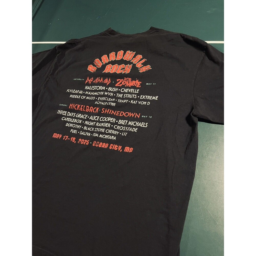 Boardwalk Rock 2025 Ocean City Music Concert T-Shirt 2XL Rob Zombie Def Leppard - Picture 3 of 5